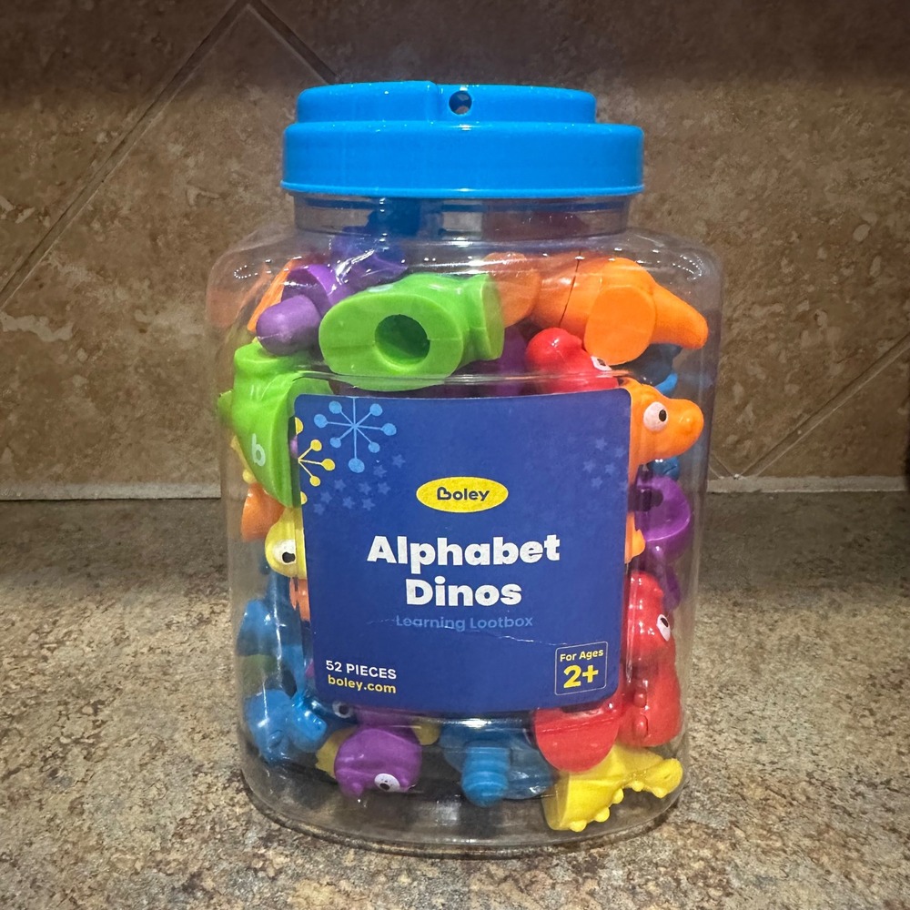 Boley Alphabet Dinos Learning Lootbox 52 Piece Toddler Educational Toy Set 2+